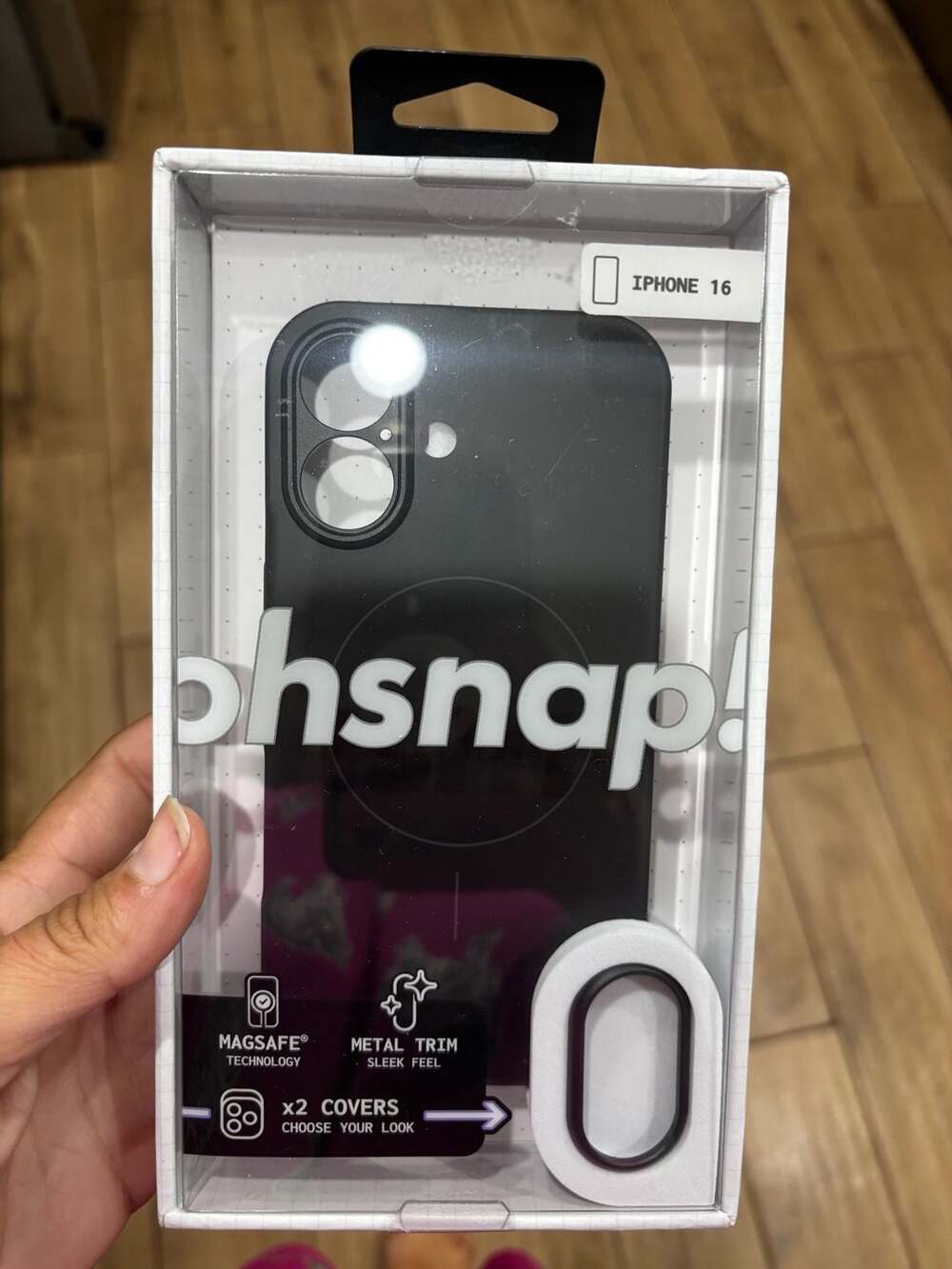 ohsnap! MagSafe Case for iPhone 16 in Black with Black Trim